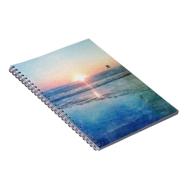 Pacific Beach Sunset Watercolor Notizblock (Rechte Seite)