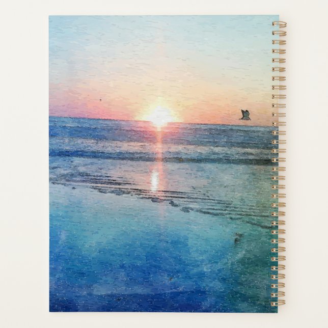 Pacific Beach Sunset Watercolor Planer (Rückseite)