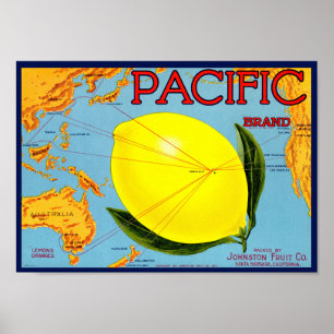 Pacific Brand verpackt von Johnston Fruit Co 1917 Poster