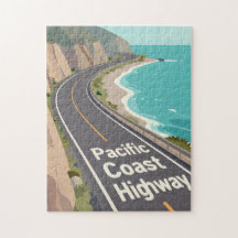 Pacific Coast Highway Grafische Reise Kunst