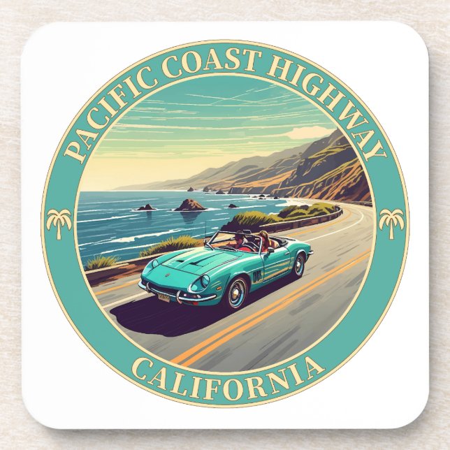 Pacific Coast Highway Kalifornien Getränkeuntersetzer (Vorderseite)