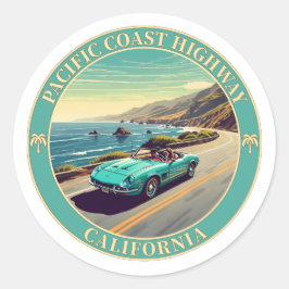Pacific Coast Highway Kalifornien Runder Aufkleber