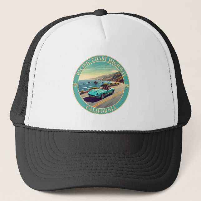 Pacific Coast Highway Kalifornien Truckerkappe (Vorderseite)