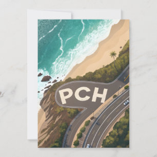 Pacific Coast Highway Luftreise-Kunst Feiertagskarte