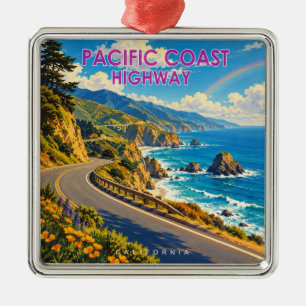 Pacific Coast Highway Regenbogen Ornament Aus Metall