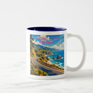 Pacific Coast Highway Regenbogen Zweifarbige Tasse