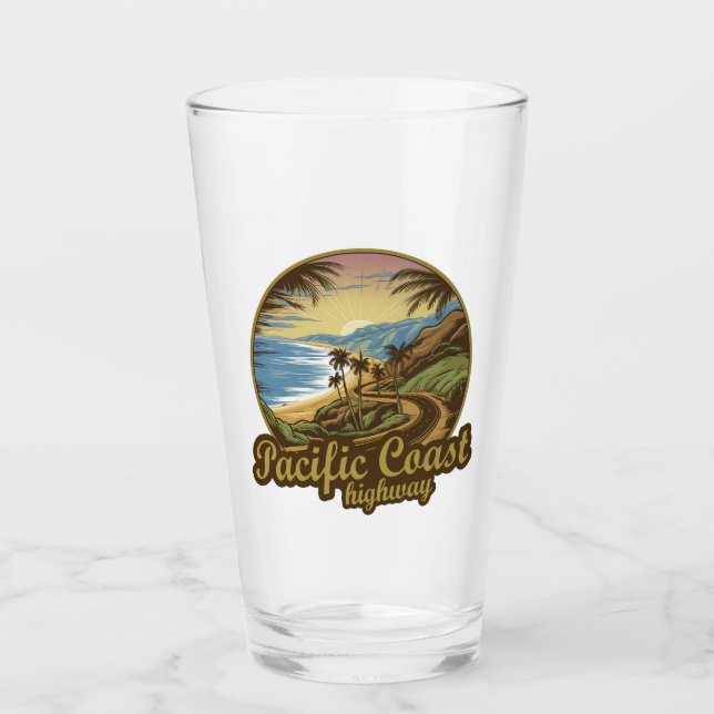 Pacific Coast Highway Retro Glas (Vorderseite)