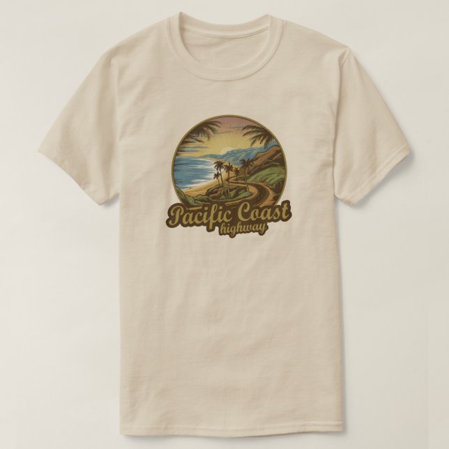 Pacific Coast Highway Retro T-Shirt (Design vorne)