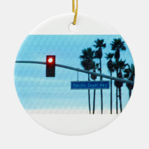 Pacific Coast Highway Schild California Strand Him Keramik Ornament