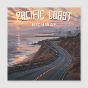 Pacific Coast Highway Sunset Magnetkarte