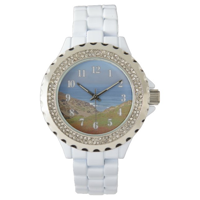 Pacific Coast Ocean Landschaft Foto Beach Armbanduhr (Vorderseite)