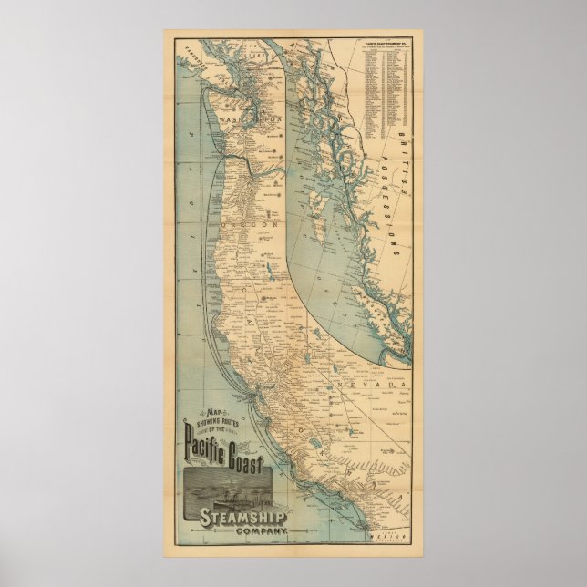 Pacific Coast Steamship Company Poster (Vorne)