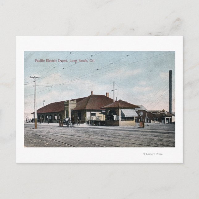 Pacific Electric Railway Depot Postkarte (Vorderseite)