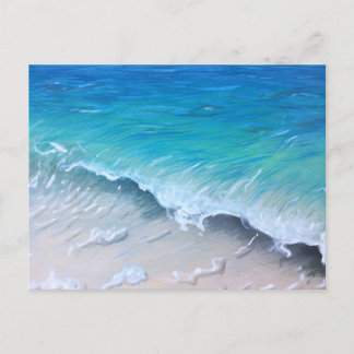 Pacific Grove Aquamarin Wave Painting Print Postkarte