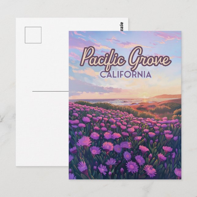 Pacific Grove California Monterey Magie Lila Postkarte (Vorne/Hinten)