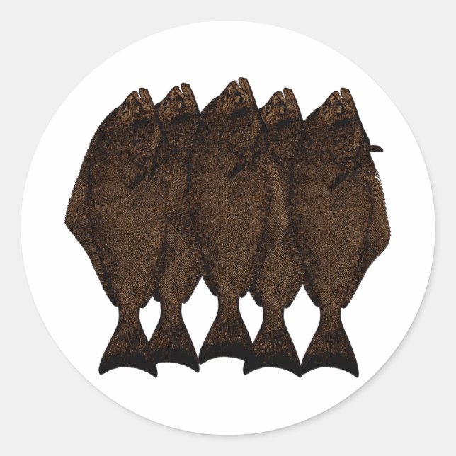 Pacific Halibut Runder Aufkleber (Vorderseite)