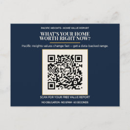 Pacific Heights Luxury Home Value QR Code Realtor  Postkarte