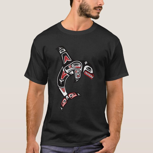 Pacific Nordwest Haida Orca Er Whale T-Shirt (Vorderseite)