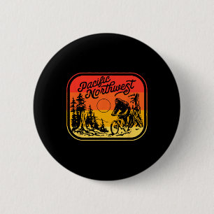 Pacific Northwest Bigfoot-Mountainbiken Sasquatc Button