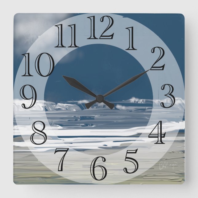 Pacific Northwest Ocean Dreams Quadratische Wanduhr (Vorderseite)