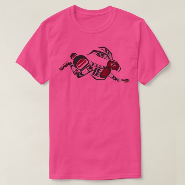 Pacific Northwest Rabbit coastal Salish Haida nort T-Shirt (Design vorne)