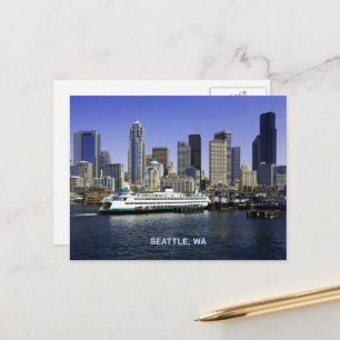 Pacific Northwest Seattle Fähre & Gebäude Postkarte