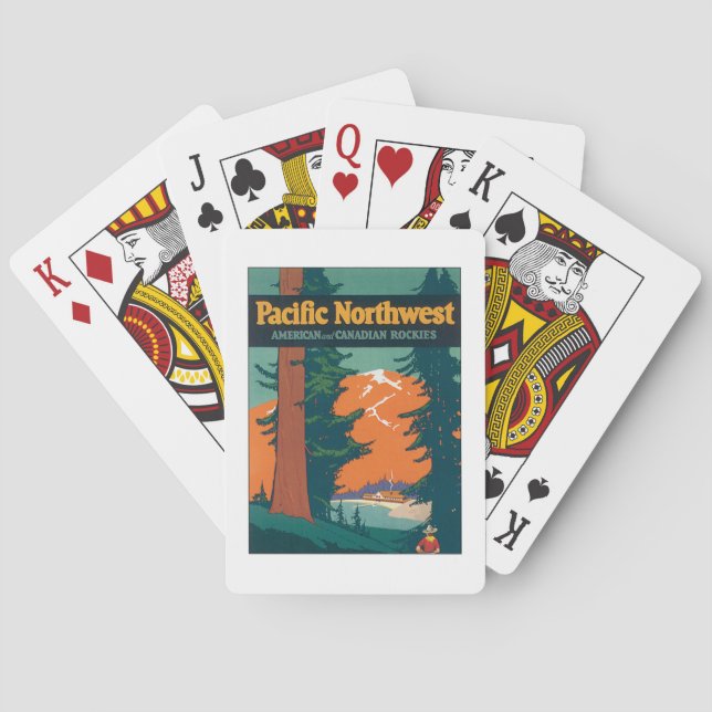 Pacific Northwest Vintag Bicycle Playing Cards Spielkarten (Rückseite)