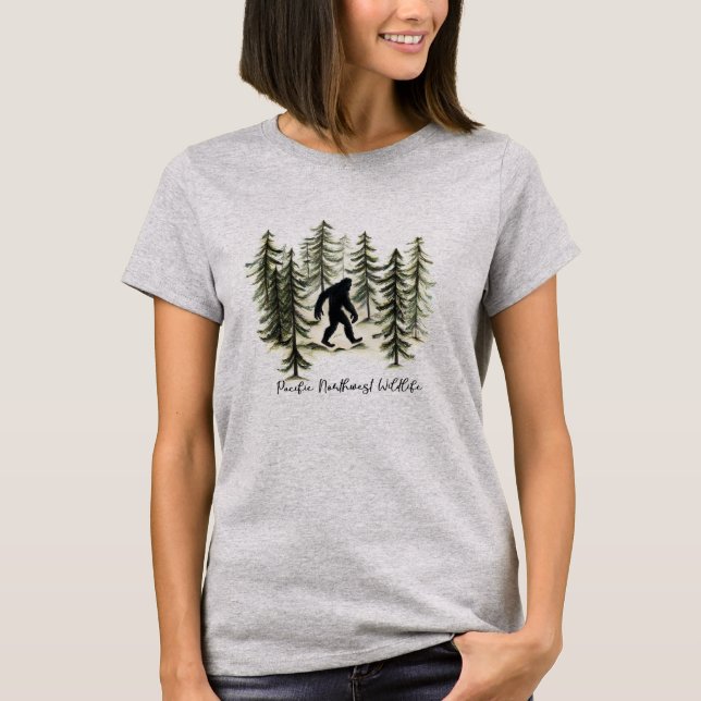 Pacific Northwest Wildlife Big Foot Sasquatch T-Shirt (Vorderseite)