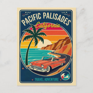 Pacific Palisades CA Retro-Reise in die 1950er Jah Postkarte