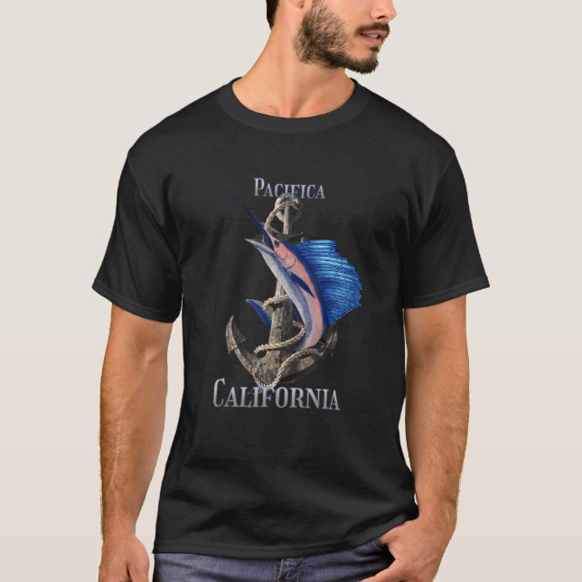 Pacifica California Schwertfisch Marlin Ocean Fish T-Shirt (Vorderseite)