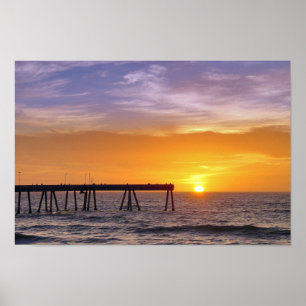 Pacifica Pier Sunset Poster