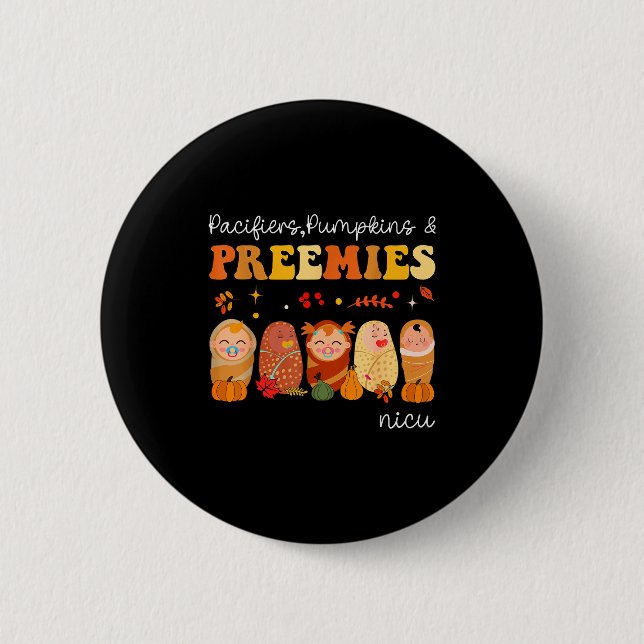 Pacifiers Pumpkins &amp; Preemies Neonatal Nicu Nu Button (Vorderseite)