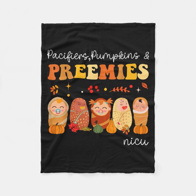 Pacifiers Pumpkins &amp; Preemies Neonatal Nicu Nu Fleecedecke (Vorderseite)