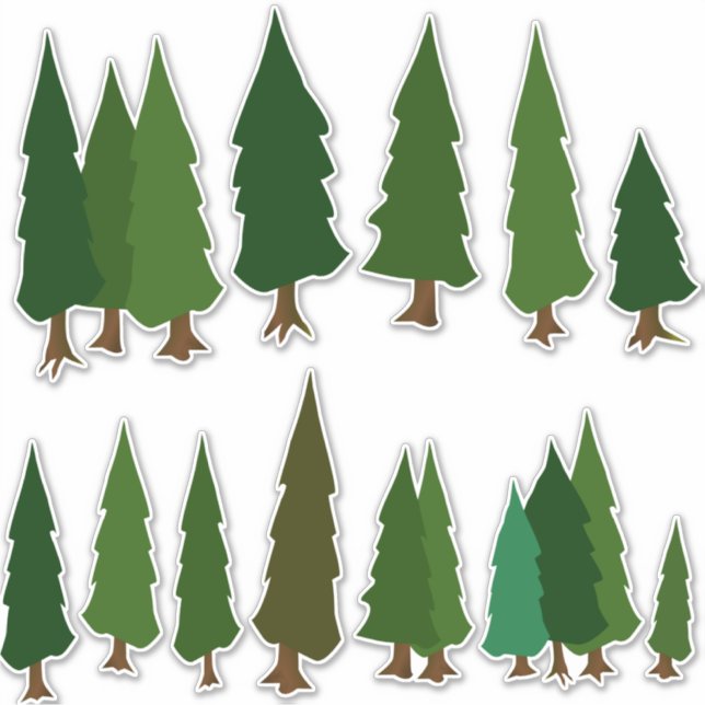 Pack autocollant à feuillage persistant Green Pine (Devant)