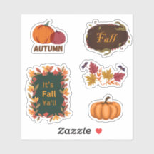 Pack autocollant automne/automne citrouille et feu