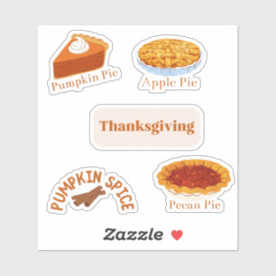 Pack autocollant des tartes Thanksgiving