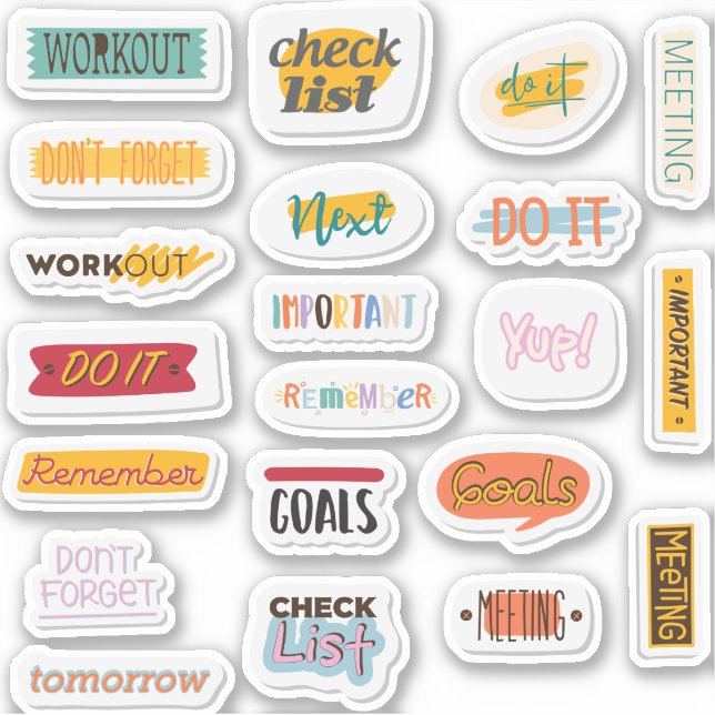 Pack autocollant du gestionnaire coloré (Devant)