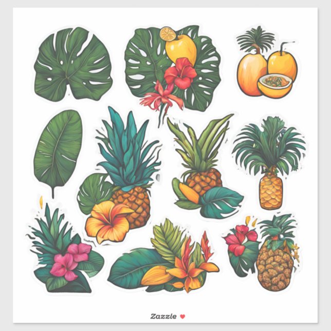 Pack autocollant Tropical Paradise (Feuille)