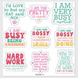 Pack Bundle Funny Office Aufkleber motivierend