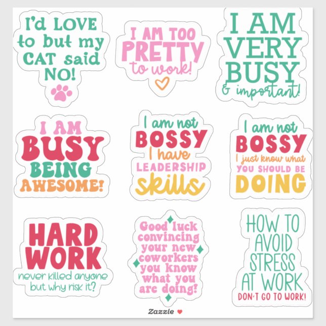 Pack Bundle Funny Office Aufkleber motivierend (Blatt)