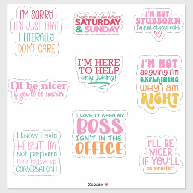 Pack Bundle Funny Office Sticker motivation (Feuille)