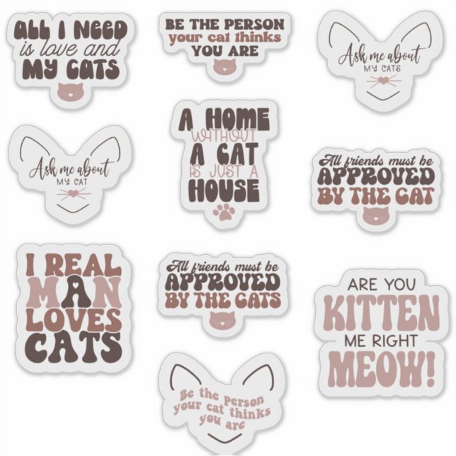 Pack Cat niedlich groovy motivierend Zitat lustig Aufkleber (Vorderseite)