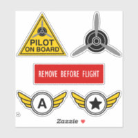 Pack d'aviation avec 5 autocollants pour pilotes