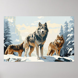 Pack de loups - Ai Poster