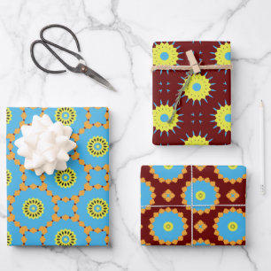 Pack de papier 175 Brun Bleu Jaune Décoratif