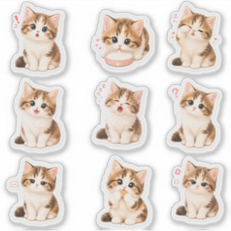 Pack de Stickers Gatito Tierno y Expresivo Aufkleber