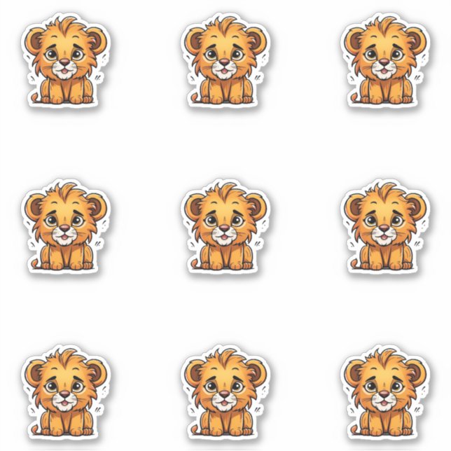 Pack de stickers Lion Cub adorable (Devant)