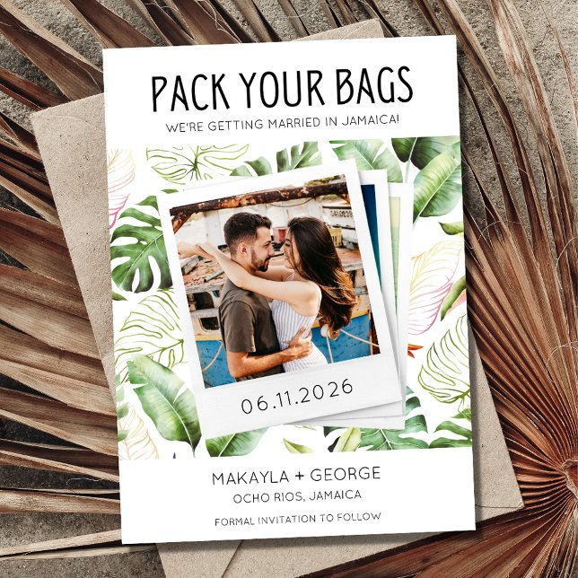 Pack dein Foto Jamaica Wedding Save The Date (Pack Your Bags Photo Jamaica Wedding Save The Date)