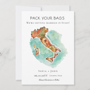 Pack deine Koffer Italien Ziel Hochzeit Save The Date