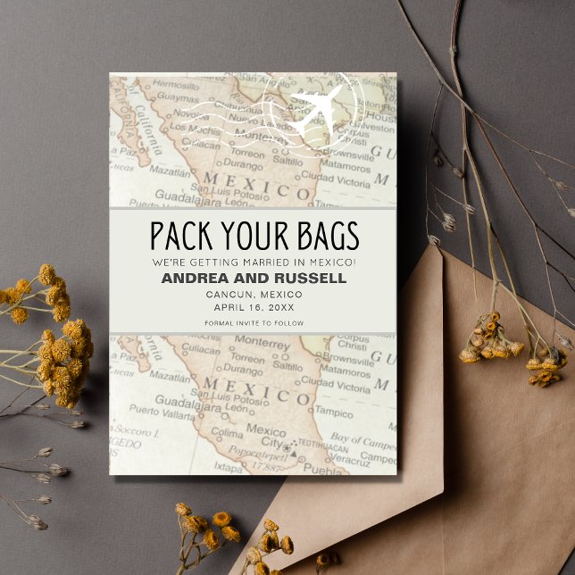 Pack deine Taschen Mexiko Hochzeit Save The Date (Von Creator hochgeladen)